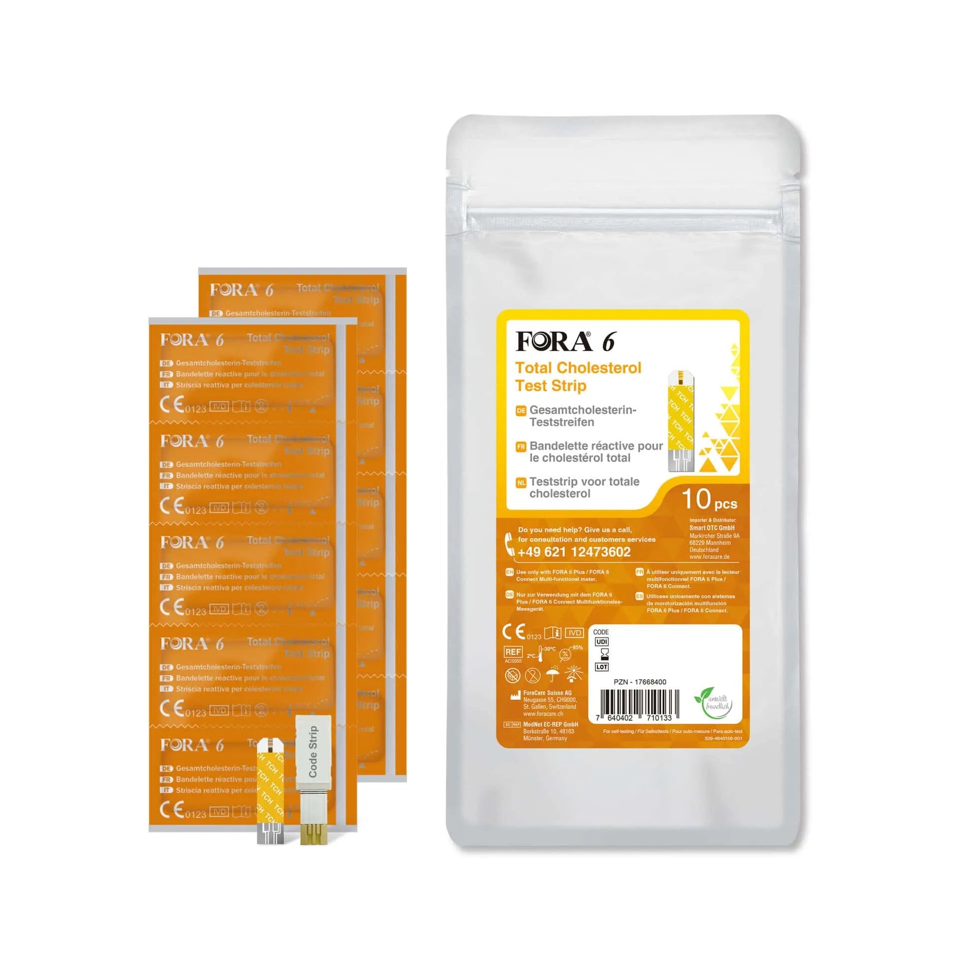 Fora FORA 6 totaal cholesterol strips 10.00 Stuks