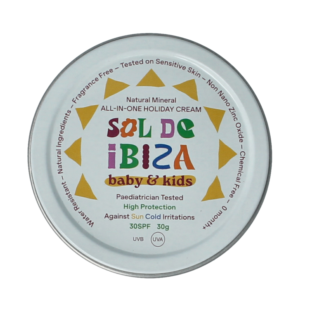 Sol De Ibiza Beschermende creme baby & kids SPF30 mini bio 30.00 Gram