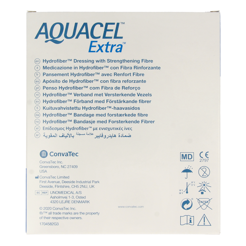 Aquacel Extra verband hydrofiber + versterking10 x 10cm 10 Stuks