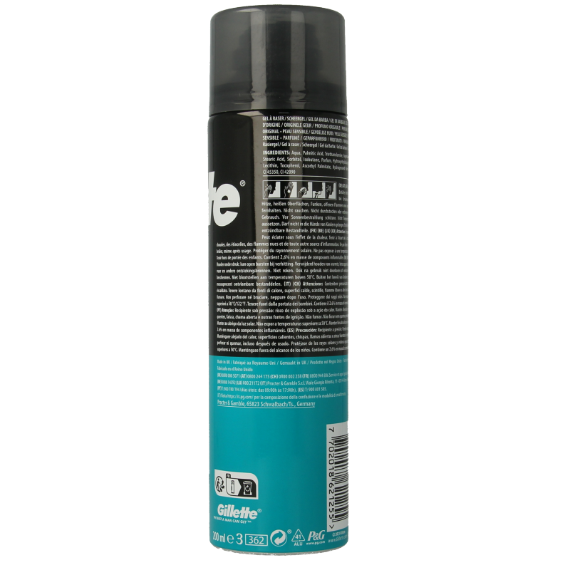 Gillette Base shaving gel sensitive 200 Milliliter