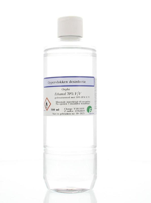 Orphi Alcohol ethanol 70% klepdeksel 10% isopropanol 500 Milliliter