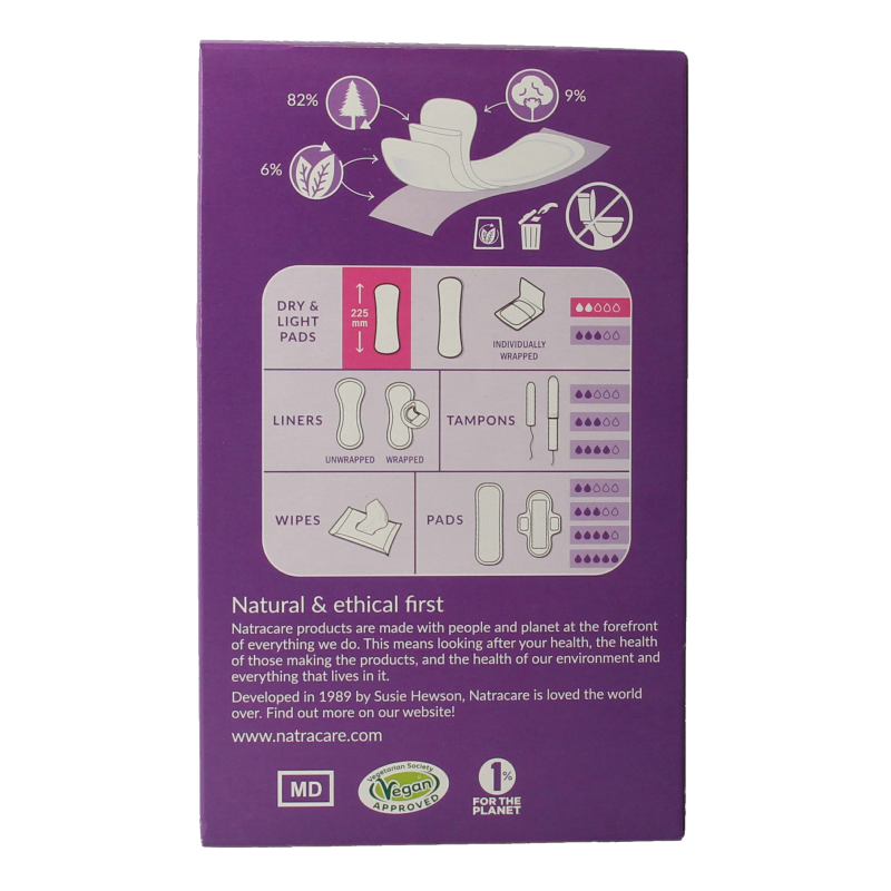 Natracare Dry & light pads 20 Stuks