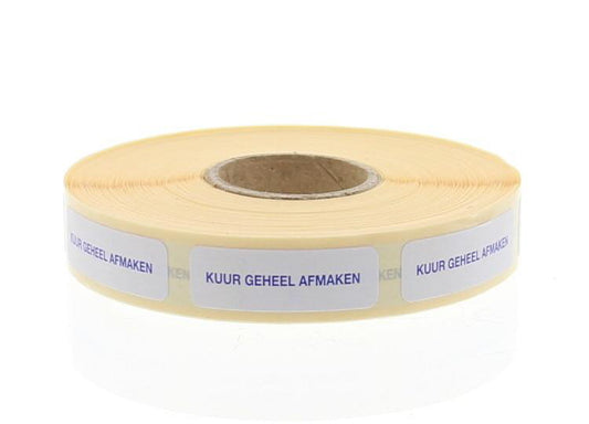 Blockland Strooketiket kuur geheel afmaken 30 x 7mm 1000 Stuks