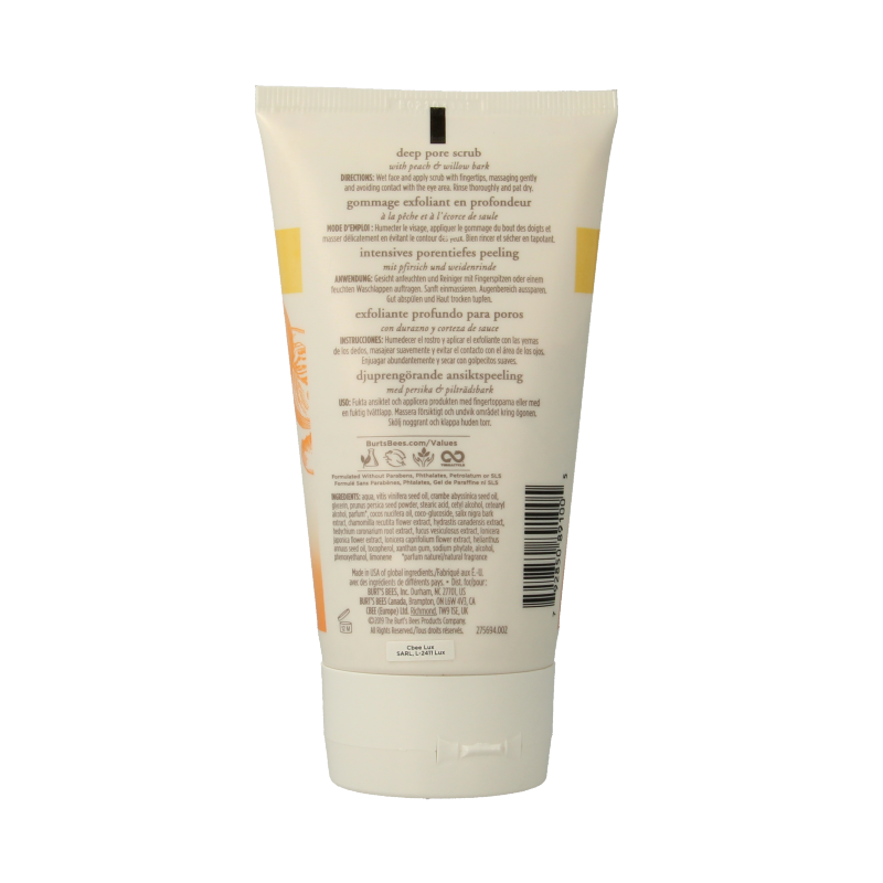 Burt's Bees Gezichtscrub peach & willowbark 113.3 Gram