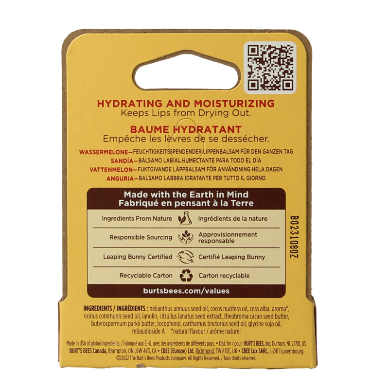 Burt's Bees Lipbalm watermelon blister 4.3 Gram