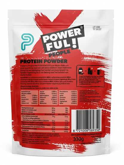 Powerful People  Proteïnepoeder Aardbei 330.00 Gram