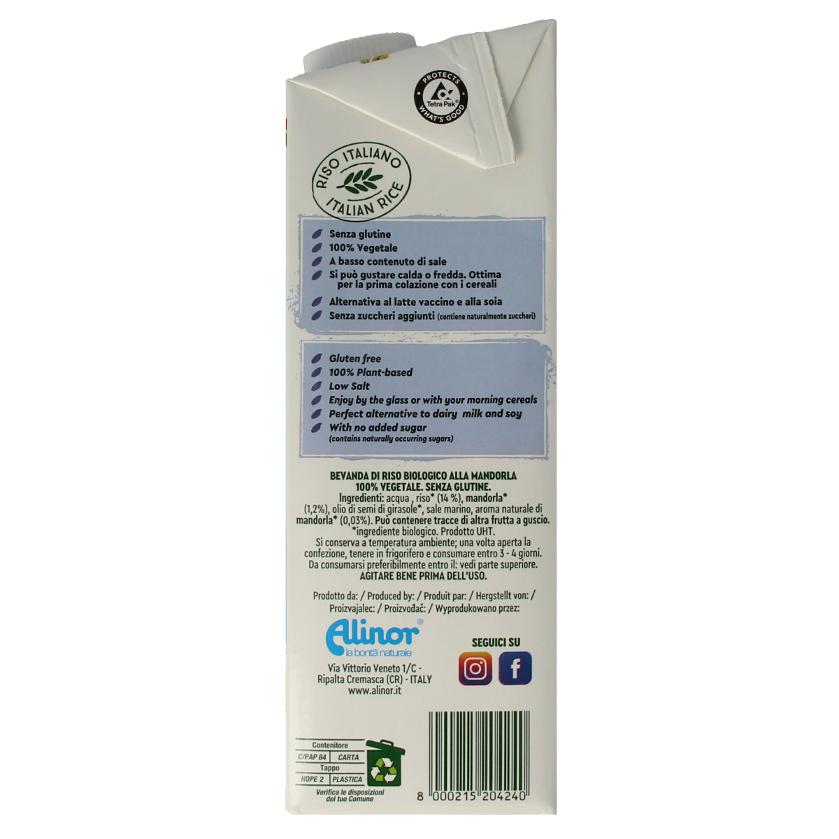 Vitariz Rice drink amandel bio 1.00 Liter