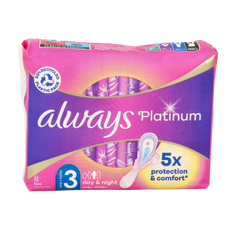Always Maandverband platinum day & night 8.00 Stuks