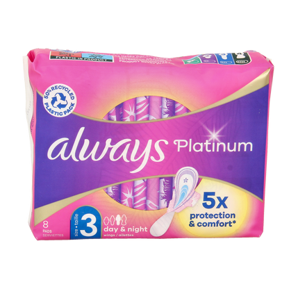 Always Maandverband platinum day & night 8.00 Stuks