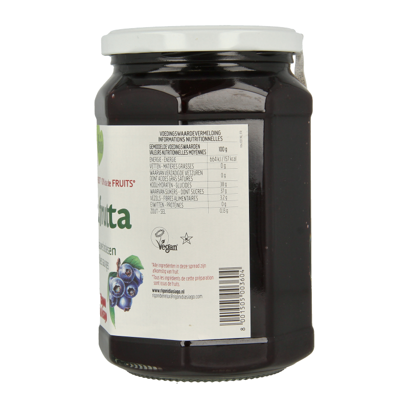 Fiordifrutta Wilde blauwe bosbessen jam bio 630 Gram