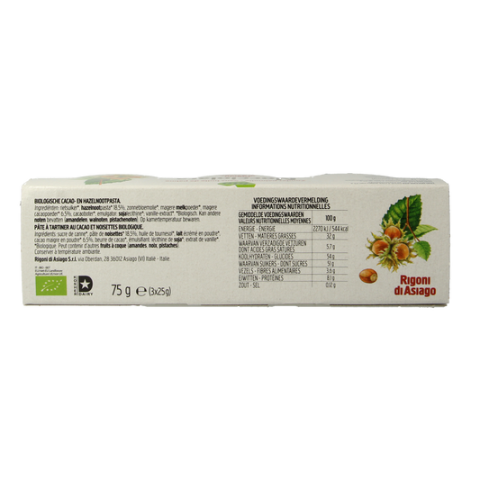 Nocciolata Choco hazelnootpasta bio 75.00 Gram