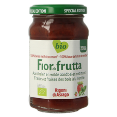 Fiordifrutta Aardbeien en wilde aardbeien met munt jam bio 250.00 Gram