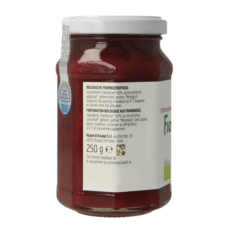 Fiordifrutta Frambozenjam bio 250 Gram