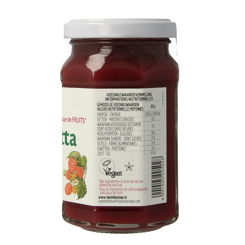 Fiordifrutta Frambozenjam bio 250 Gram