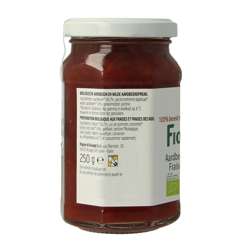Fiordifrutta Aardbeienjam bio 250 Gram