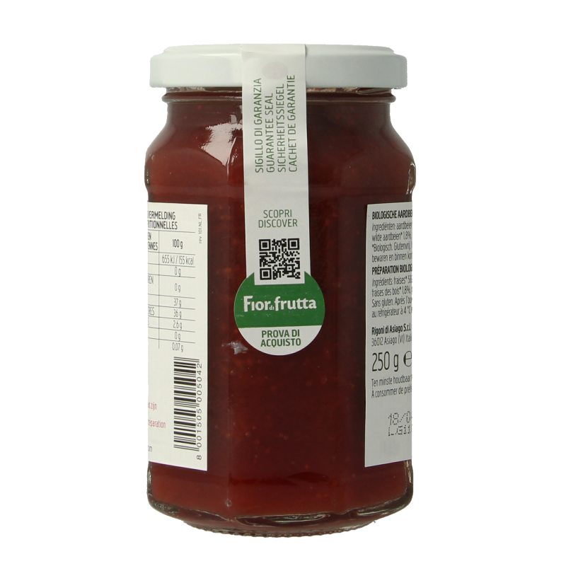 Fiordifrutta Aardbeienjam bio 250 Gram