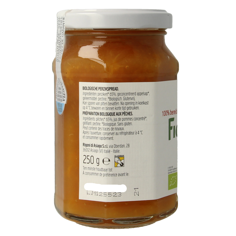 Fiordifrutta Perzikjam bio 250 Gram