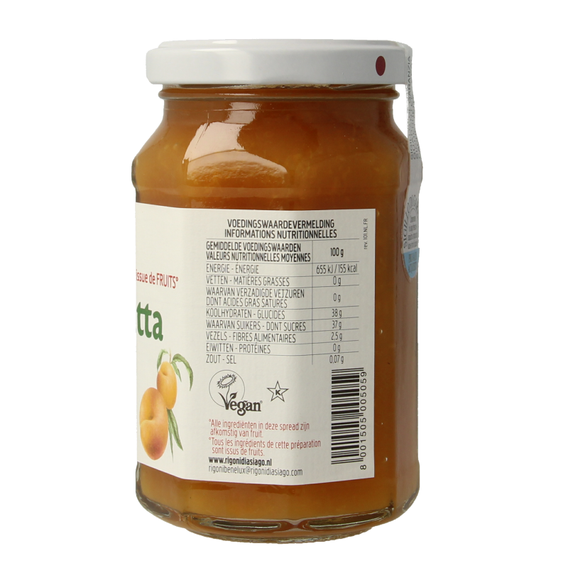 Fiordifrutta Perzikjam bio 250 Gram