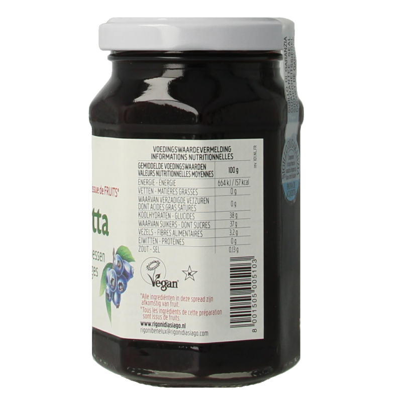 Fiordifrutta Blauwe bosbesjam bio 250 Gram