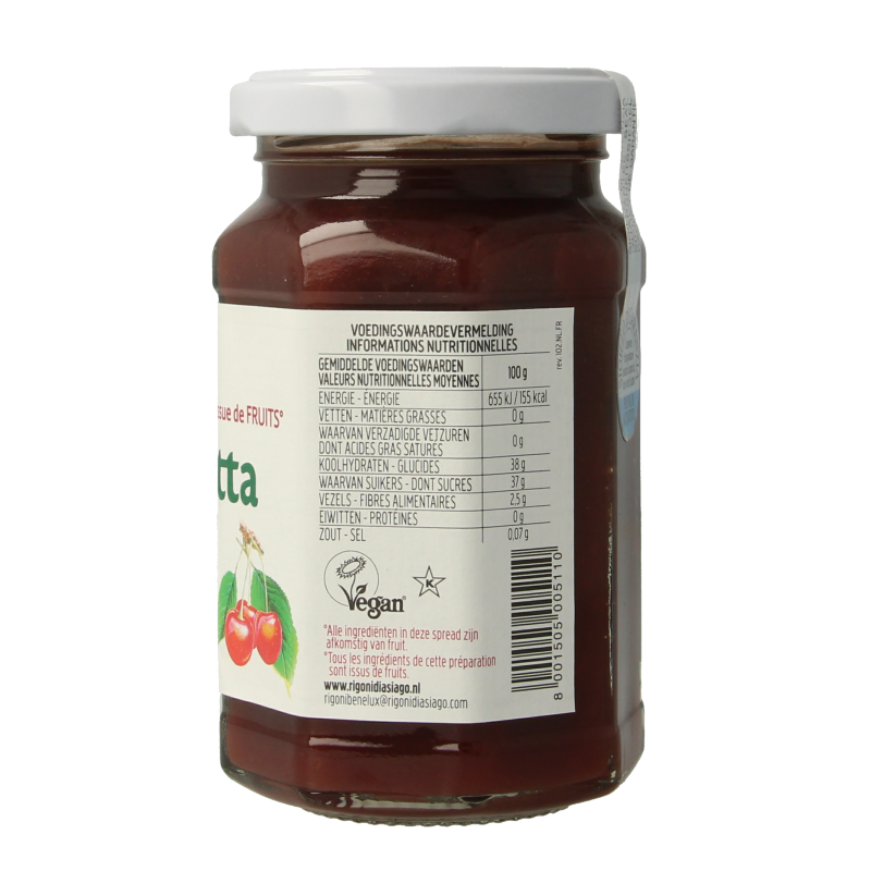 Fiordifrutta Kersenjam bio 250 Gram