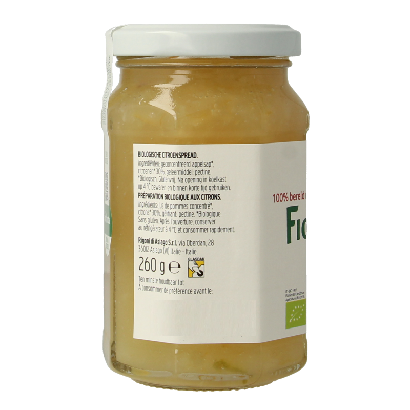 Fiordifrutta Citroenjam bio 260 Gram