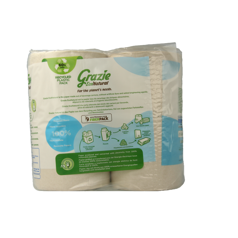 Grazie Natural Toiletpapier 3-laags 4 Stuks