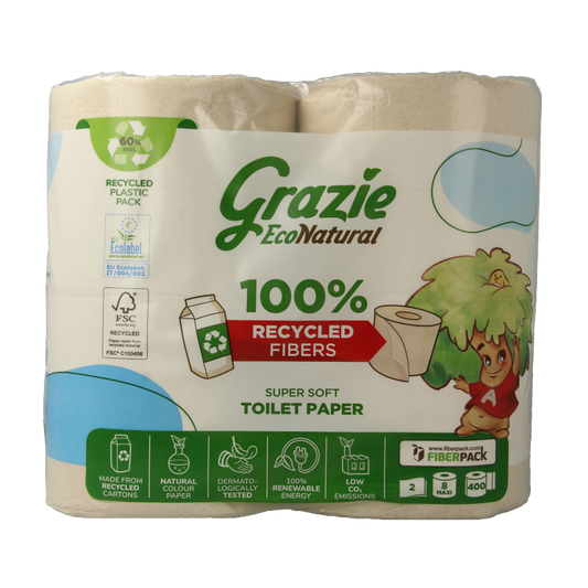 Grazie Natural Toiletpapier 2-laags 8 Stuks