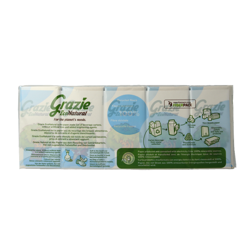 Grazie Natural Zakdoekjes extra soft 10 x 9 zakdoekjes 90 Stuks