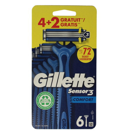 Gillette Sensor 3 comfort wegwerpmesjes 6 Stuks