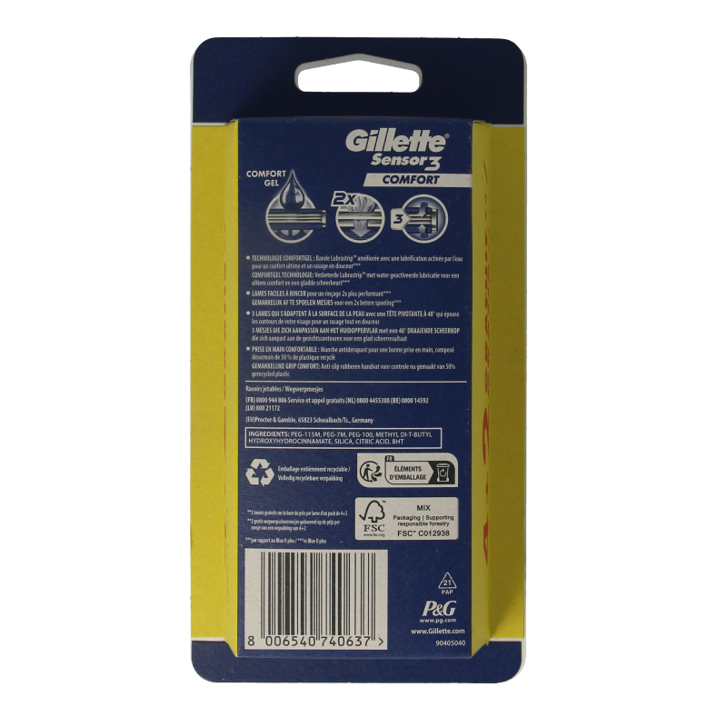 Gillette Sensor 3 comfort wegwerpmesjes 6 Stuks