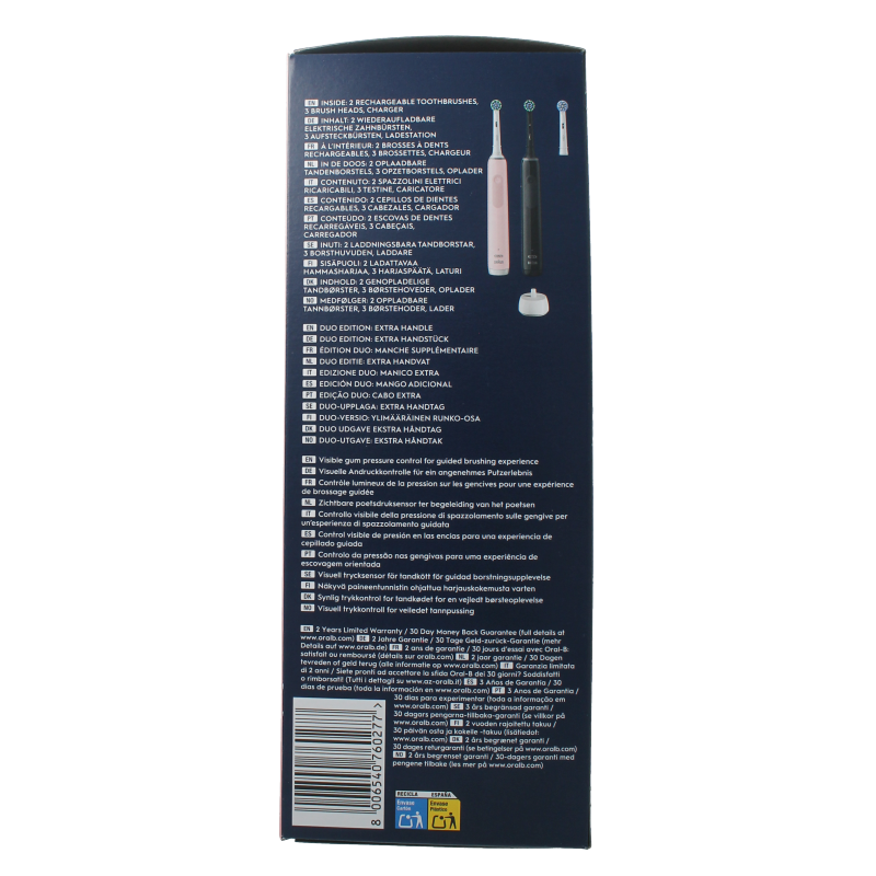 Oral B Elektrische tandenborstel pro 3 3900 black pink 1 Set