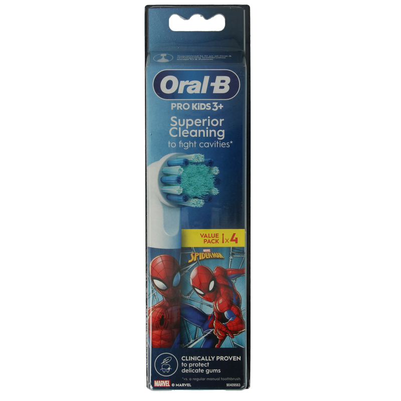Oral B Opzetborstel kids spiderman 4 Stuks