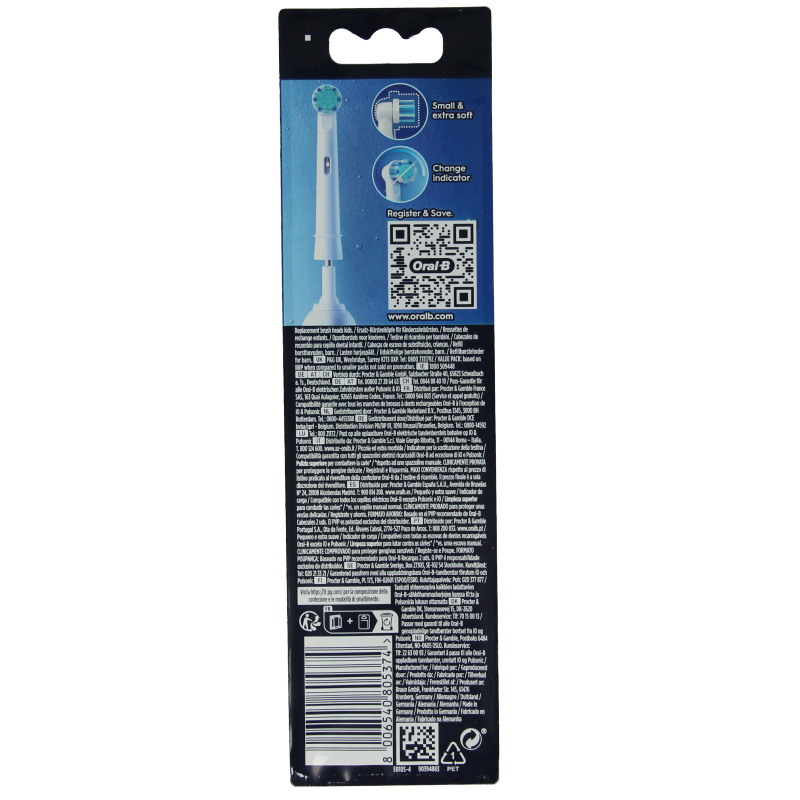 Oral B Opzetborstel kids spiderman 4 Stuks