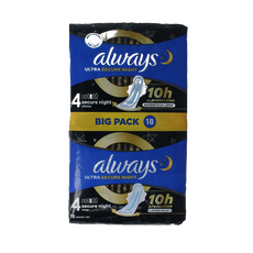 Always Maandverband ultra secure night 18 Stuks
