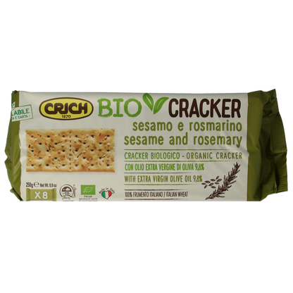 Crich Crackers sesam rozemarijn bio 250.00 Gram