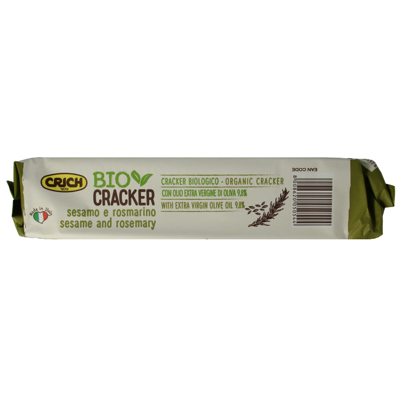 Crich Crackers sesam rozemarijn bio 250 Gram