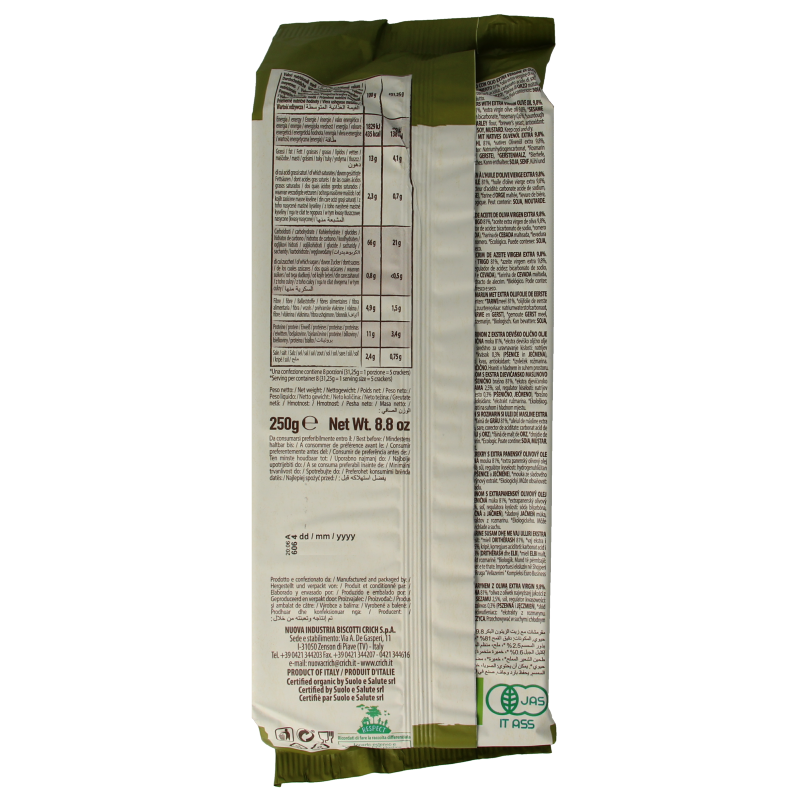 Crich Crackers sesam rozemarijn bio 250 Gram