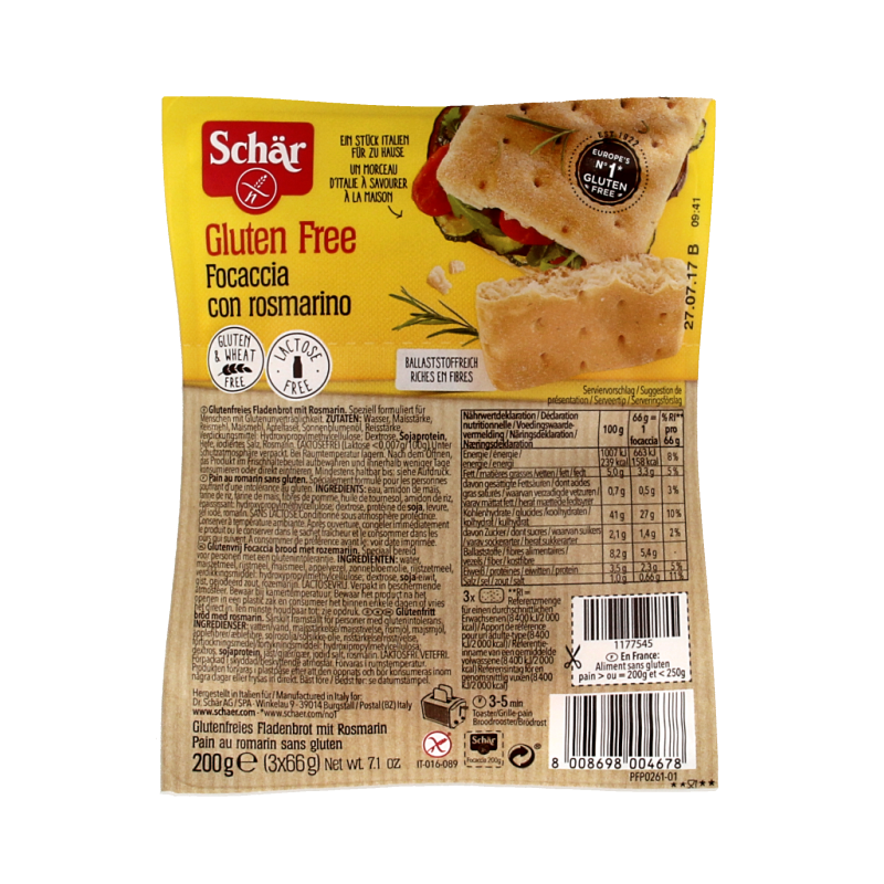 Schar Focaccia glutenvrij 200 Gram