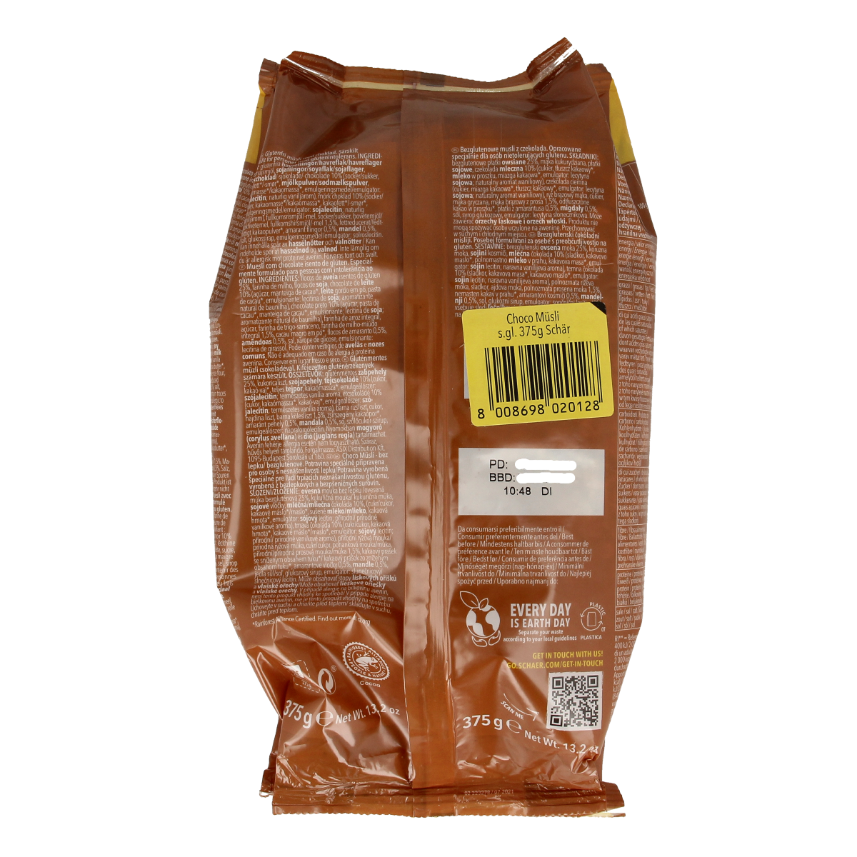 Schar Choco muesli glutenvrij 375.00 Gram