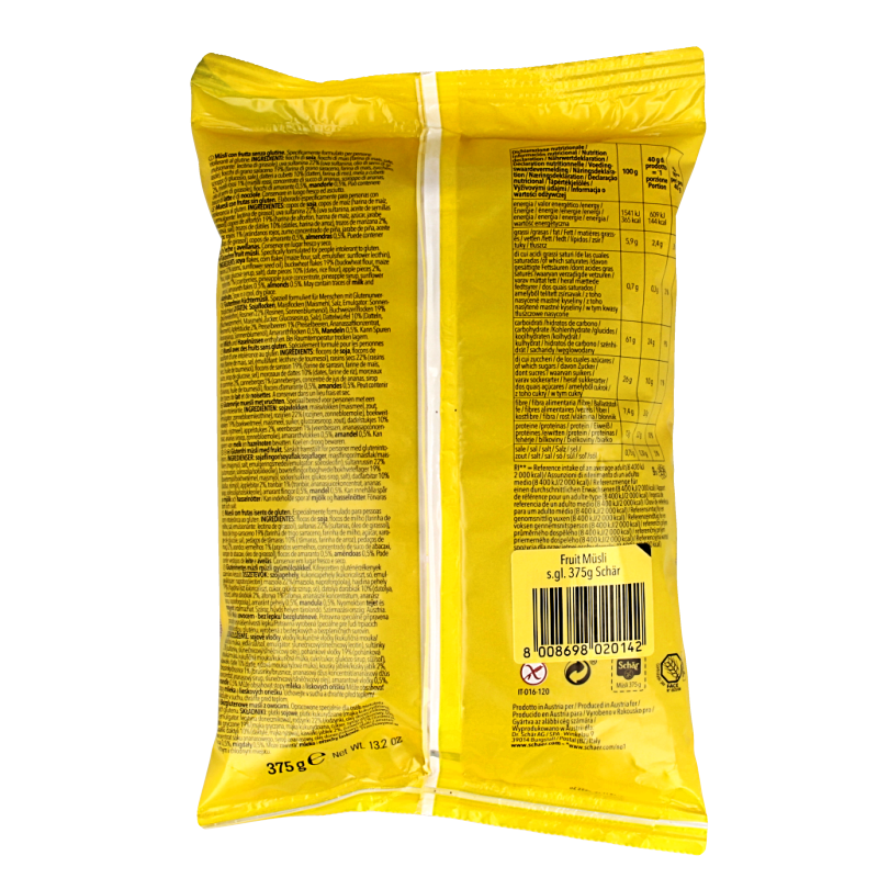 Schar Muesli fruit glutenvrij 375 Gram