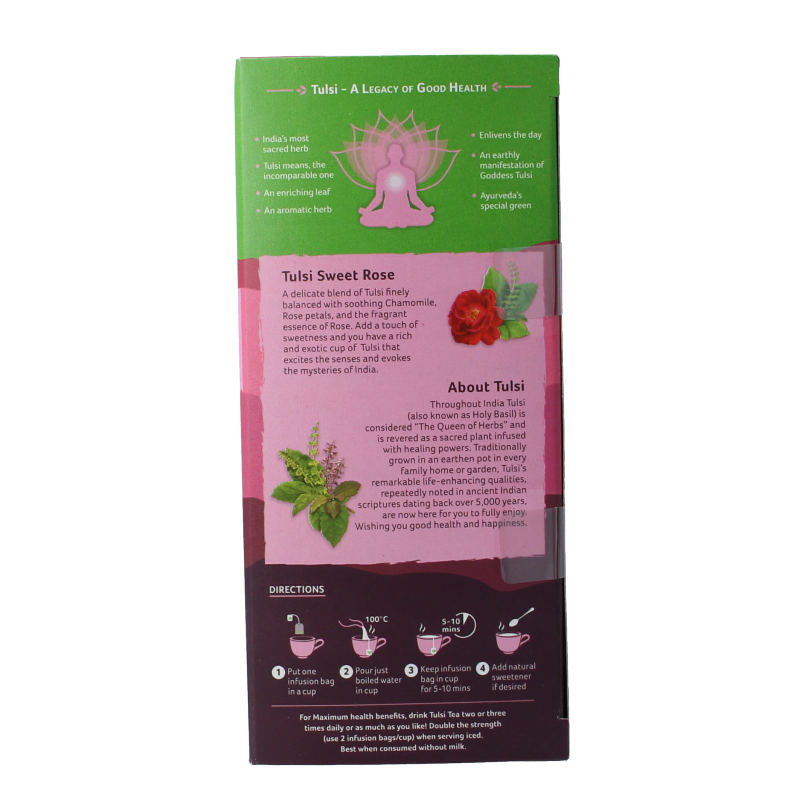 Organic India Tulsi sweet rose thee bio 25 Stuks