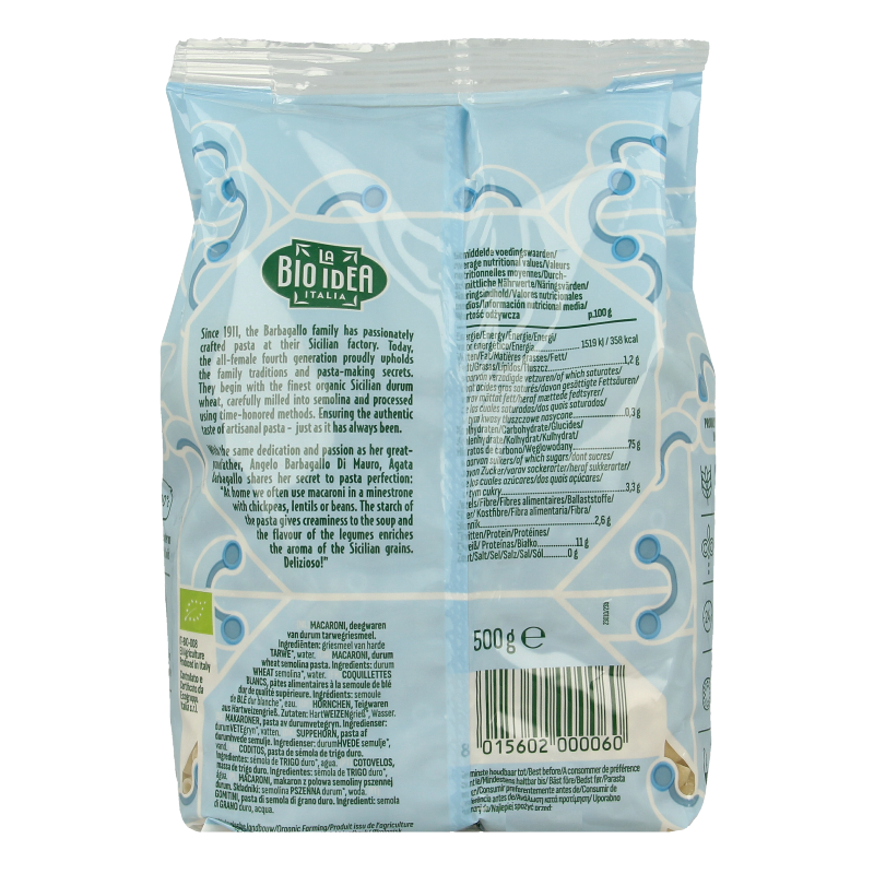 Bioidea Macaroni wit elleboogjes bio 500 Gram