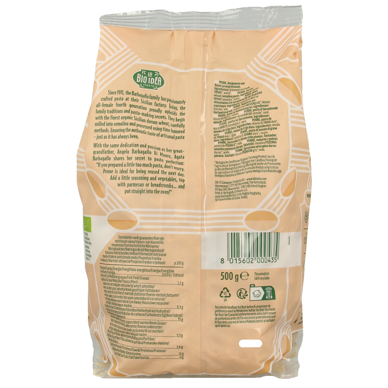 Bioidea Penne wit bio 500 Gram