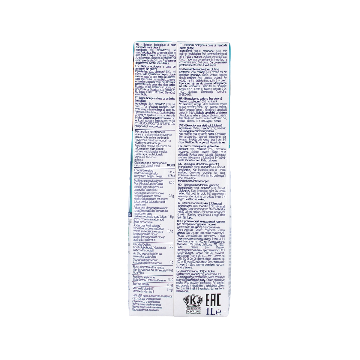 Isola Bio Amandeldrank ongezoet bio 1.00 Liter