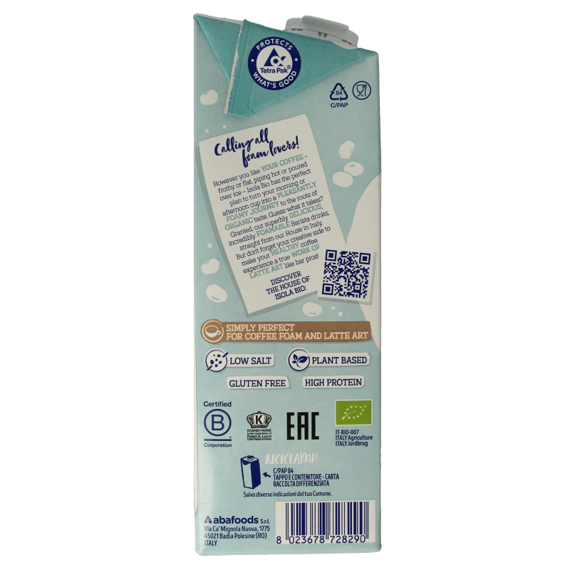 Isola Bio Barista soy bio 1 Liter