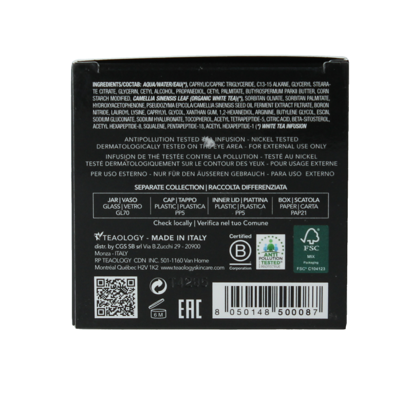 Teaology White tea eye cream 15 Milliliter