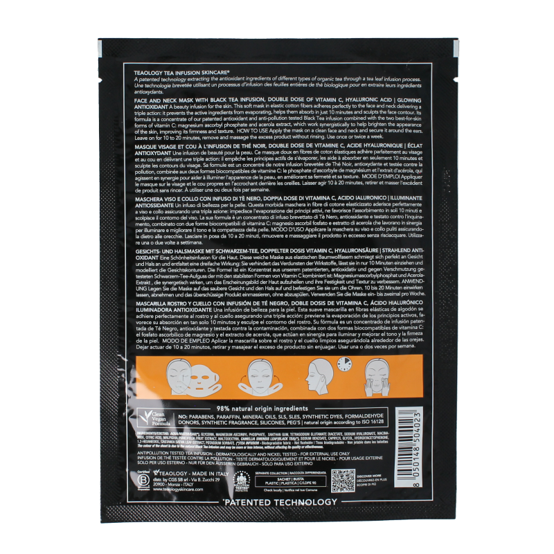 Teaology Black tea vitamine C mask 1 Stuks