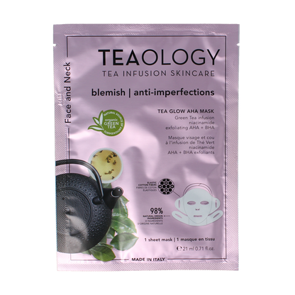 Teaology Tea glow aha mask purifying 1.00 Stuks