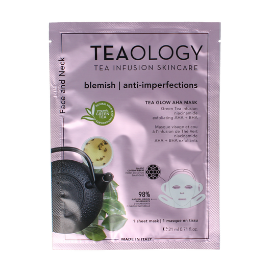 Teaology Tea glow aha mask purifying 1 Stuks