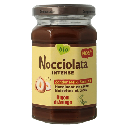 Nocciolata Hazelnootpasta zonder melk bio 250 Gram